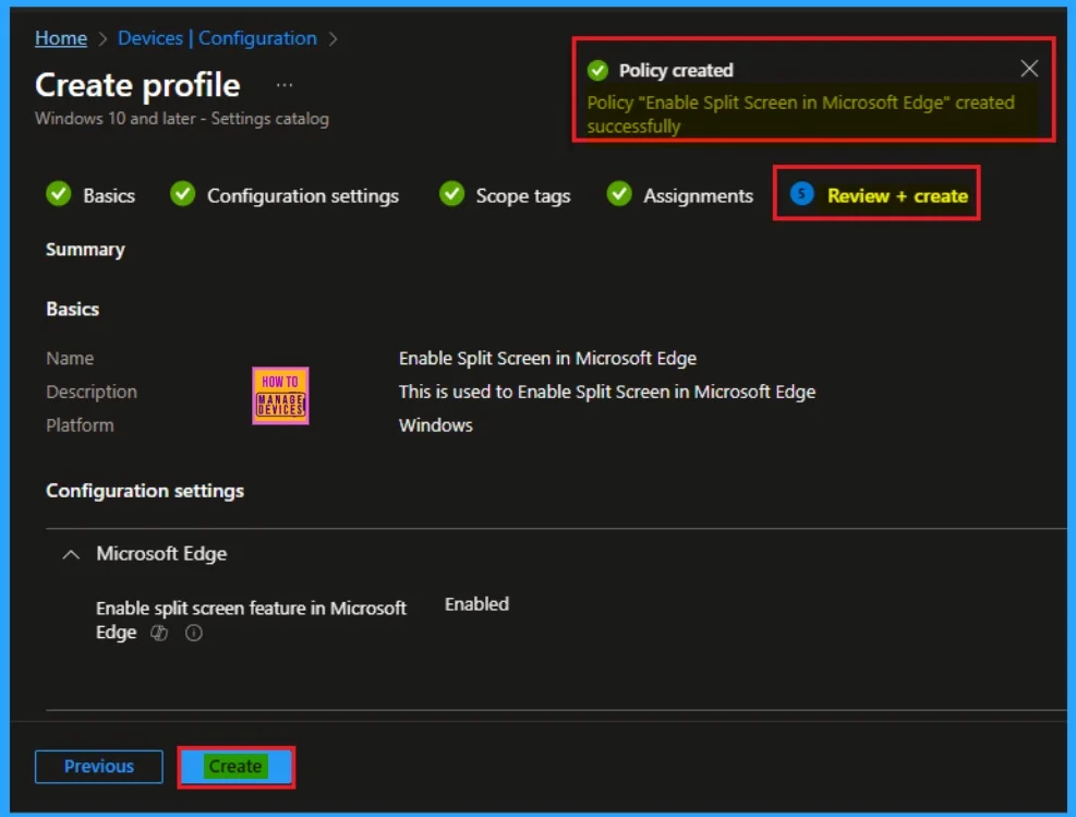 Enable Split Screen in Microsoft Edge to Improving Workflow and Multitasking using Intune 9 Enable Split Screen in Microsoft Edge to Improving Workflow and Multitasking using Intune - Fig.9