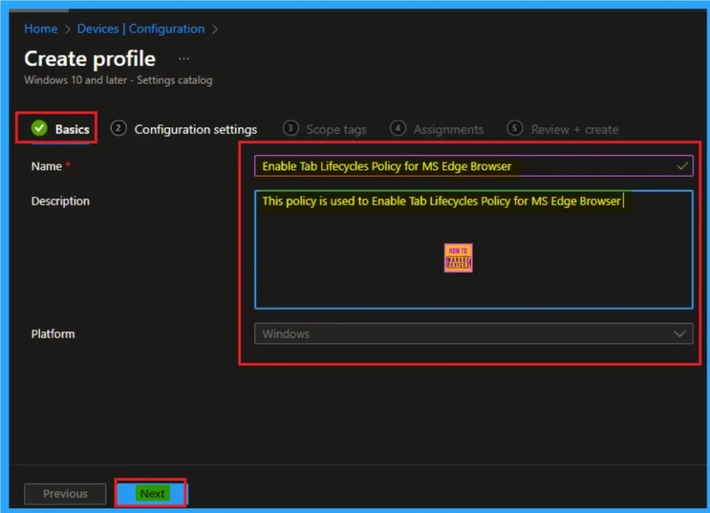 Enable Tab Lifecycles Policy for MS Edge Browser to Optimise Performance using Intune 3 Enable Tab Lifecycles Policy for MS Edge Browser to Optimise Performance using Intune - Fig.3