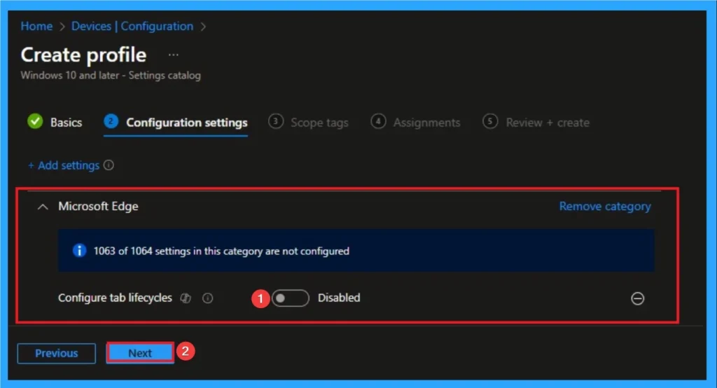 Enable Tab Lifecycles Policy for MS Edge Browser to Optimise Performance using Intune 5 Enable Tab Lifecycles Policy for MS Edge Browser to Optimise Performance using Intune - Fig.5