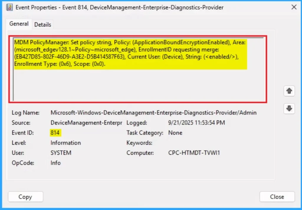 Enforce Application Bound Encryption for MS Edge Browser to Securing Local Browser Data using Intune 11 Enforce Application Bound Encryption for MS Edge Browser to Securing Local Browser Data using Intune 4