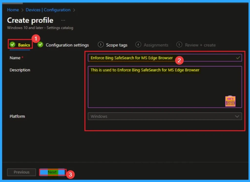 Enforce Bing SafeSearch for MS Edge Browser to Filter Adult Text Image and Videos using Intune 3 Enforce Bing SafeSearch for MS Edge Browser to Filter Adult Text Image and Videos using Intune - Fig.3