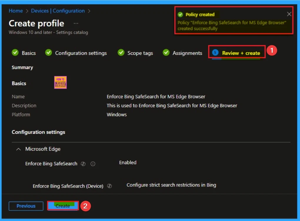 Enforce Bing SafeSearch for MS Edge Browser to Filter Adult Text Image and Videos using Intune 9 Enforce Bing SafeSearch for MS Edge Browser to Filter Adult Text Image and Videos using Intune - Fig.9