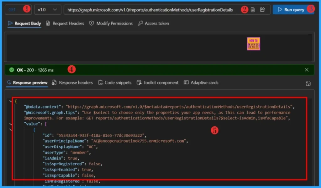 How to Track User Registration Details in Entra ID using Microsoft Graph API 2 How to Track User Registration Details in Entra ID using Microsoft Graph API. Fig - 02