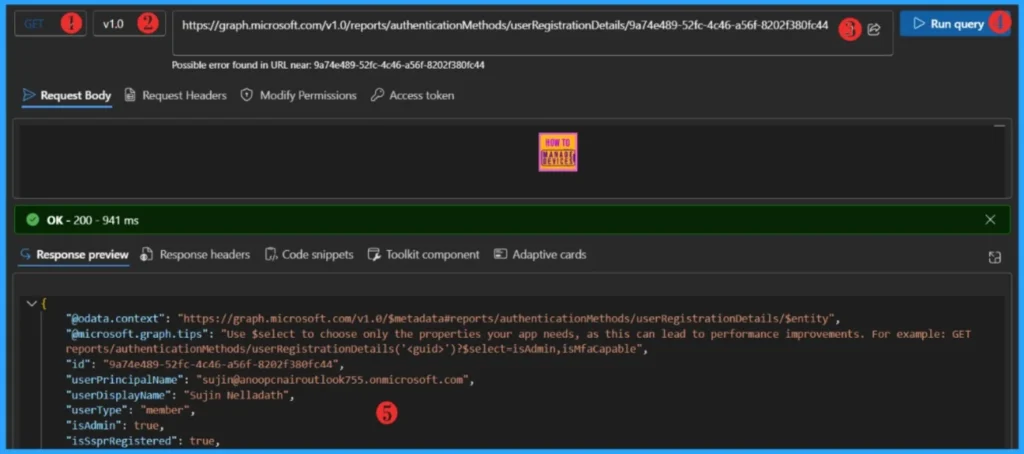 How to Track User Registration Details in Entra ID using Microsoft Graph API 4 How to Track User Registration Details in Entra ID using Microsoft Graph API. Fig - 04