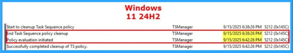 Fix Task Sequence Delays in Windows 11 24H2 During Bare Metal Deployment in SCCM 3 Fix Task Sequence Delays in Windows 11 24H2 During Bare Metal Deployment in SCCM - Fig.3 - Creds to MS