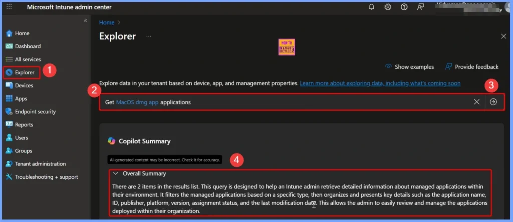How to Access macOS DMG Applications with App ID Publisher and Version in Intune Copilot Explorer 1 Get macOS DMG Applications using Intune Copilot Explorer - Fig.1