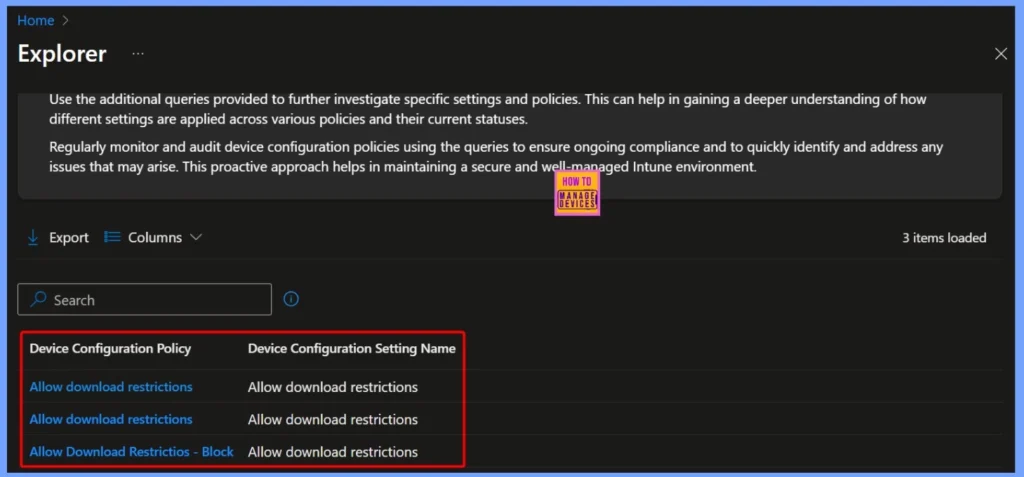 How to Track Download Restriction Configurations in Intune using Copilot Explorer 5 How to Track Download Restriction Configurations in Intune using Copilot Explorer - Fig.5
