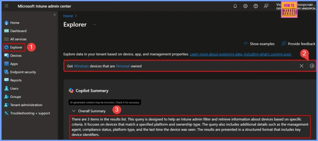 How to Retrieve Windows Devices Marked as Personal in Intune Copilot Explorer 1 How to Retrieve Windows Devices Marked as Personal in Intune Copilot Explorer - Fig.1