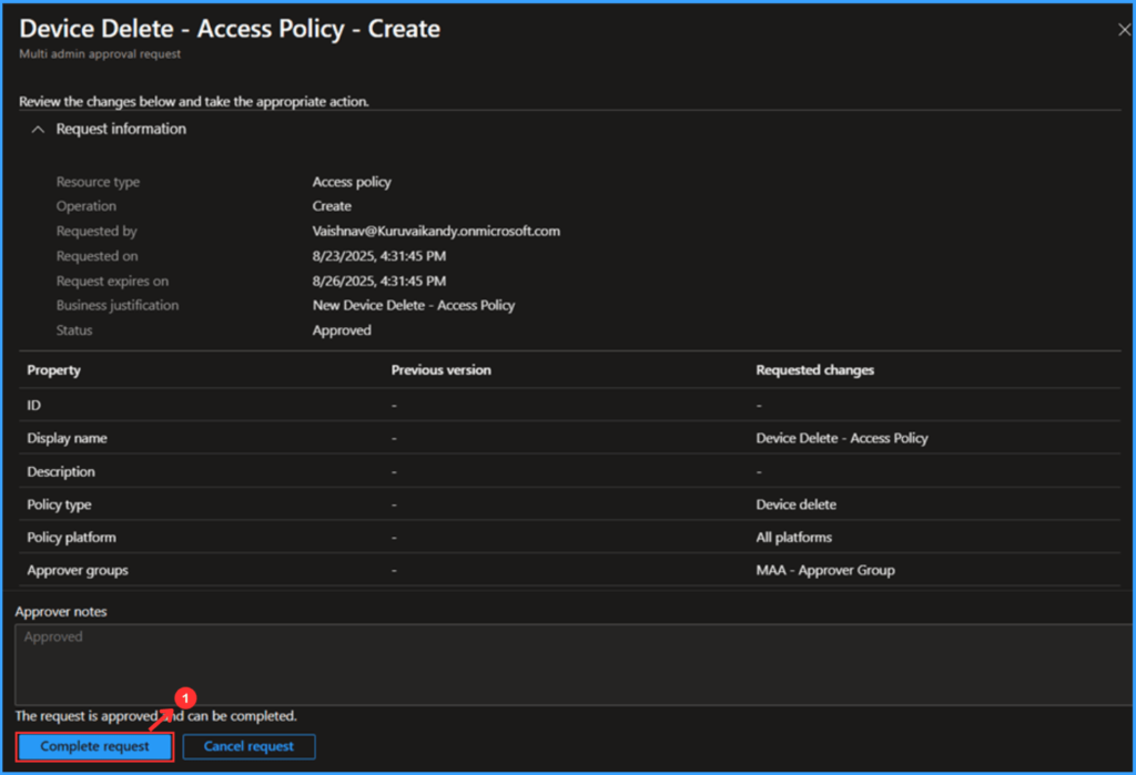How to Set Up Multi Admin Approval for Three New Device Actions in Intune 8 How to Set Up Multi Admin Approval for Three New Device Actions in Intune. Fig. 8