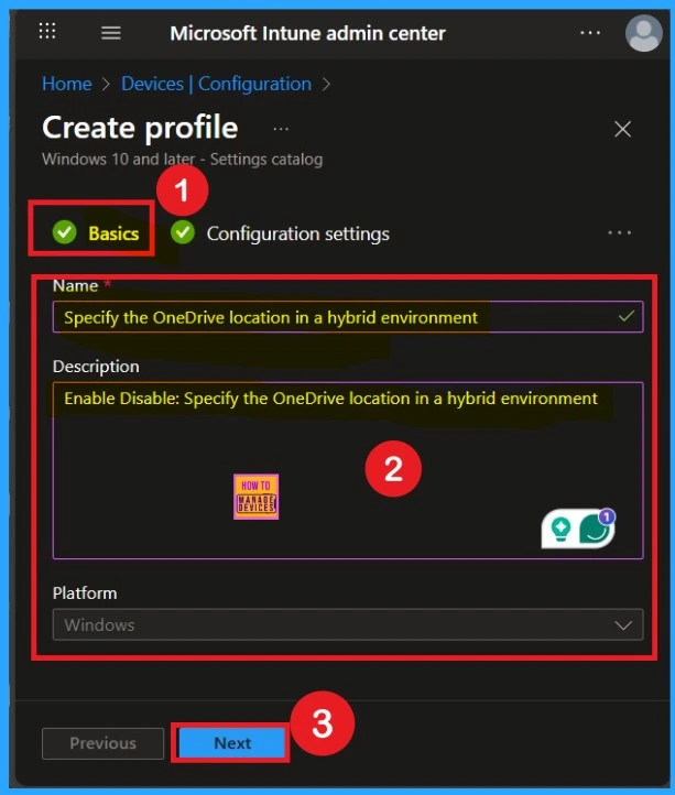 How to Specify the OneDrive Location in a Hybrid Environment using Intune 2 How to Specify the OneDrive Location in a Hybrid Environment using Intune - Fig.2