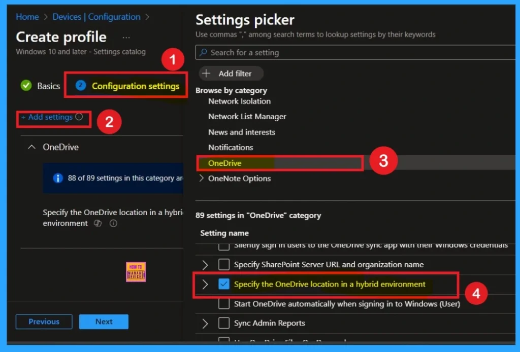 How to Specify the OneDrive Location in a Hybrid Environment using Intune 3 How to Specify the OneDrive Location in a Hybrid Environment using Intune - Fig.3