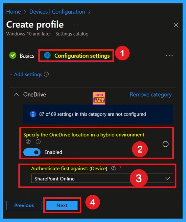 How to Specify the OneDrive Location in a Hybrid Environment using Intune 5 How to Specify the OneDrive Location in a Hybrid Environment using Intune - Fig.5