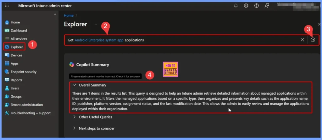 Identify Android Enterprise System Apps using Intune Explorer and Security Copilot 1 Identify Android Enterprise System Apps using Intune Explorer and Security Copilot - Fig.1
