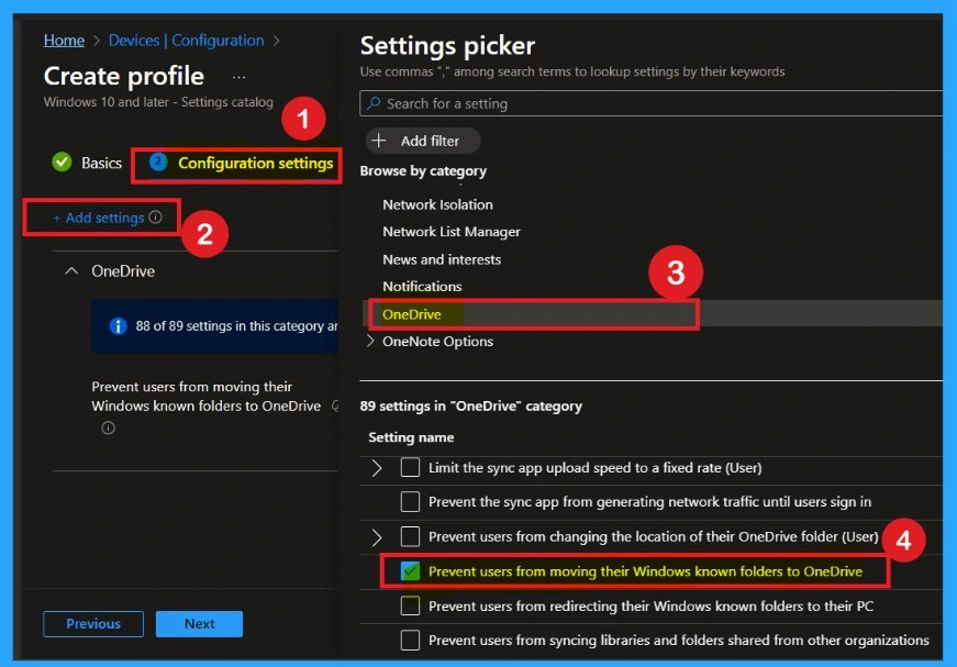 Prevent users from Moving their Windows Known Folders to OneDrive 3 Prevent users from Moving their Windows Known Folders to OneDrive - Fig.3