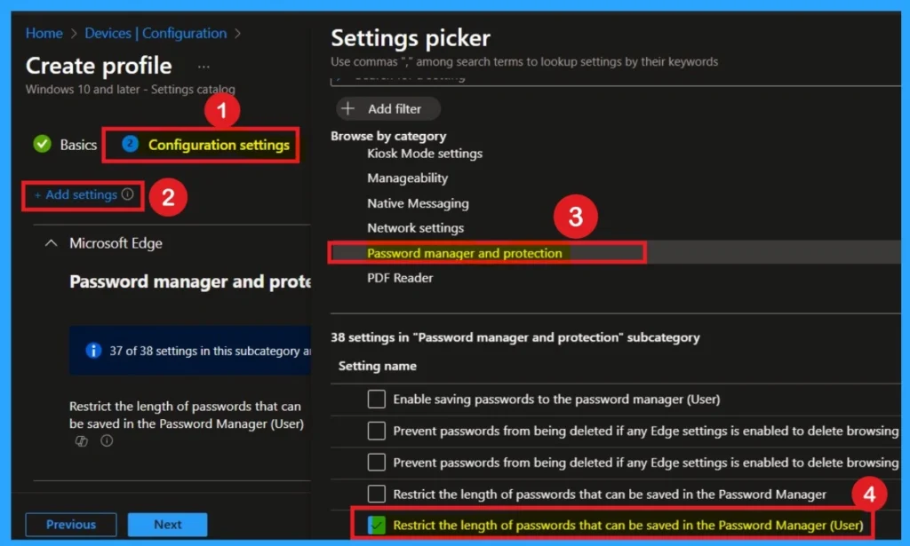 Manage Credential Length in Edge Password Manager through Intune 3 Manage Credential Length in Edge Password Manager through Intune -Fig.3
