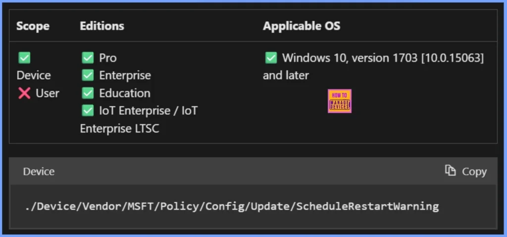 How to Configure Auto-Restart Warning Reminder Policy in Windows using Intune 13 How to Configure Auto-Restart Warning Reminder Policy in Windows using Intune 1