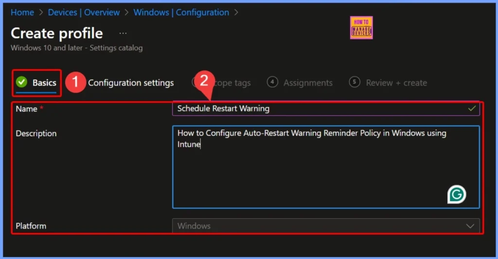 How to Configure Auto-Restart Warning Reminder Policy in Windows using Intune 2 How to Configure Auto-Restart Warning Reminder Policy in Windows using Intune - Fig.2
