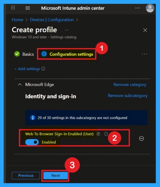 Web to Browser Sign-in Enabled Policy in MS Intune 5 Web to Browser Sign-in Enabled Policy in MS Intune -Fig.5