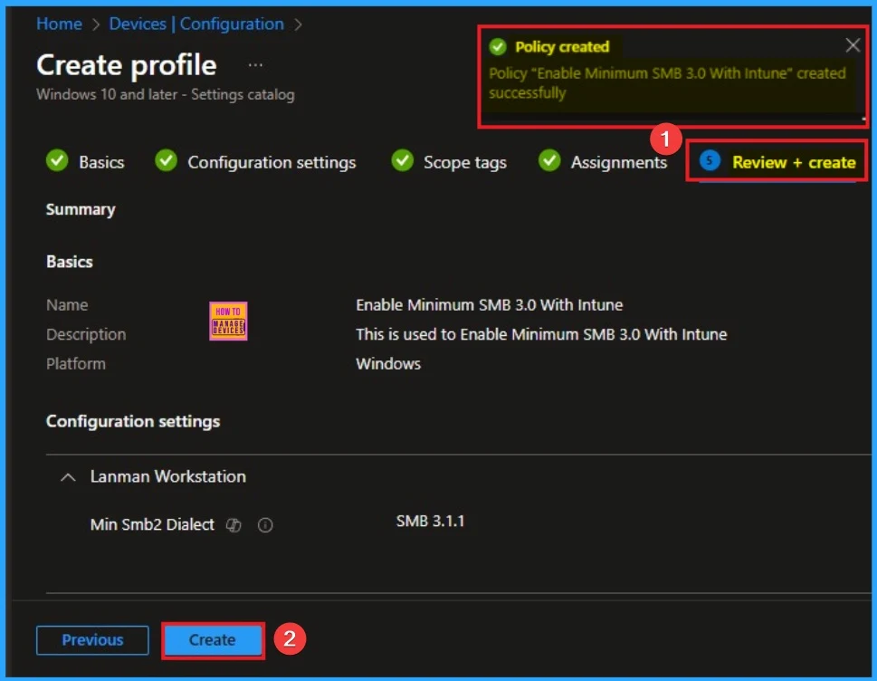 Achieve Next Level File Sharing Security Deploy Minimum SMB 3.0 With Intune 8 Achieve Next Level File Sharing Security Deploy Minimum SMB 3.0 With Intune - Fig.8