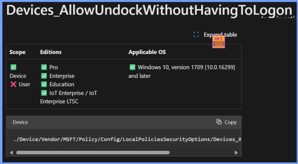 Allow Undocking without Logging on Security Setting Explained using Intune Policy 13 Allow Undocking without Logging on Security Setting Explained using Intune Policy - Fig.13