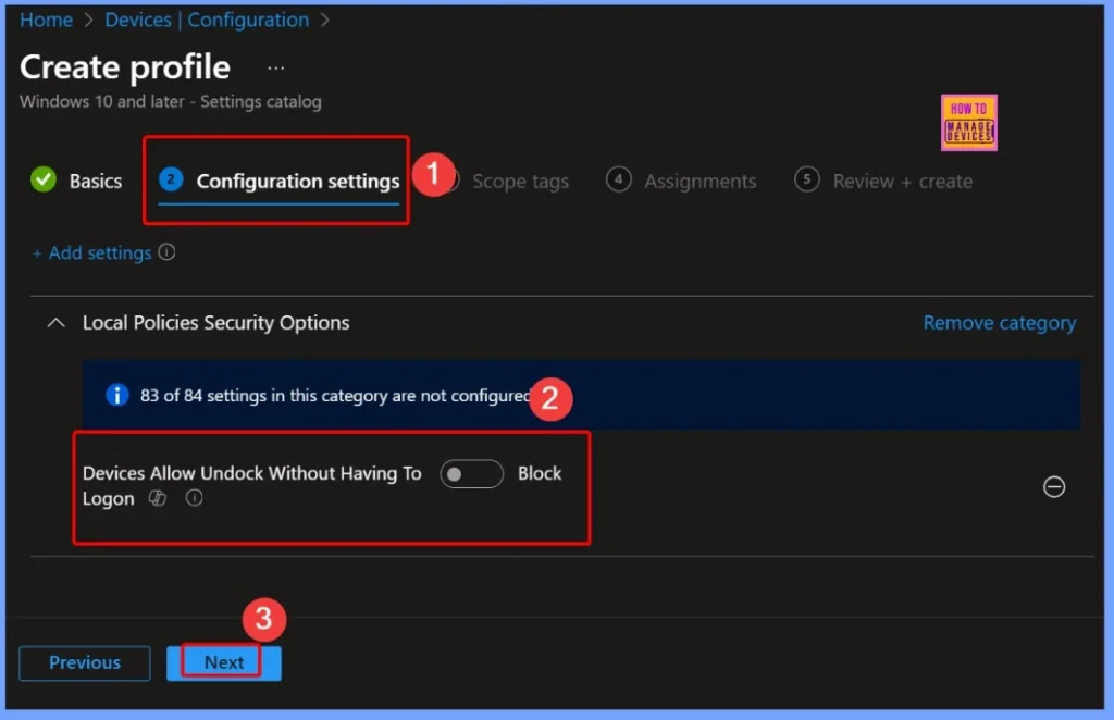 Allow Undocking without Logging on Security Setting Explained using Intune Policy 6 Allow Undocking without Logging on Security Setting Explained using Intune Policy - Fig.6