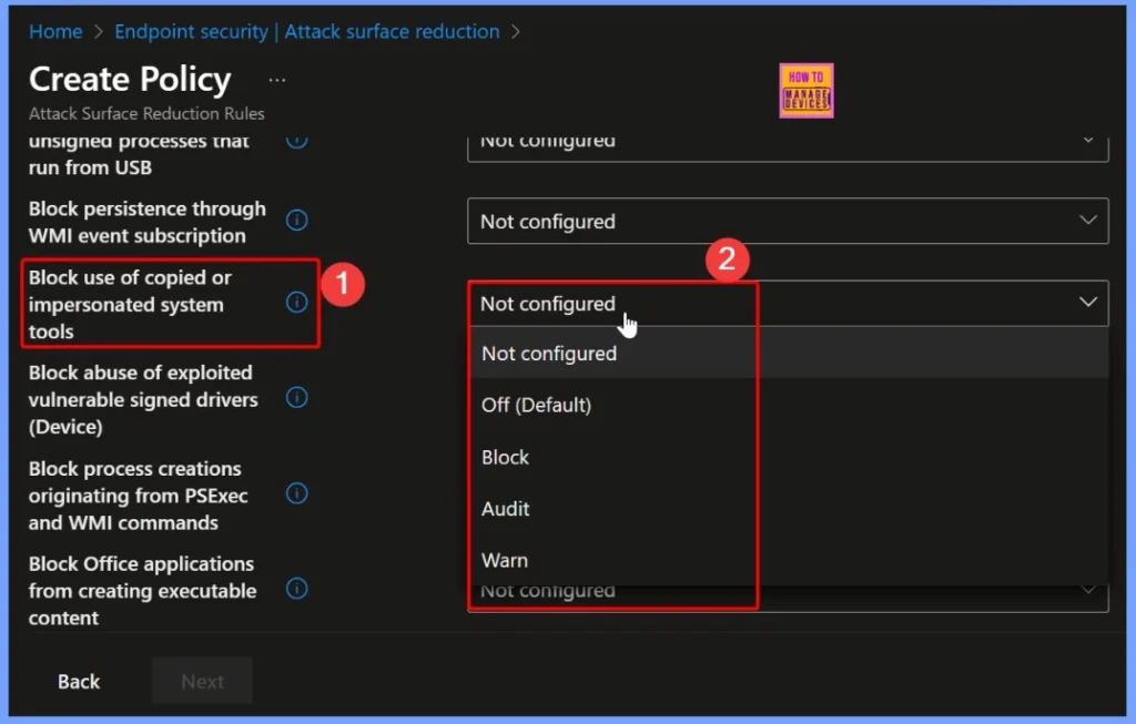 Block Executables Impersonating or Copying System Tools and Binaries using Intune ASR Rules 3 Block Executables Impersonating or Copying System Tools and Binaries using Intune ASR Rules - Fig.3