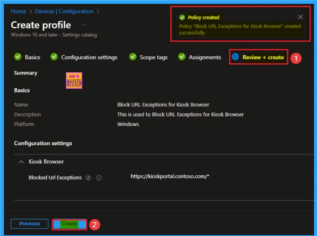 Block URL Exceptions for Kiosk Browser to Enforce Least Privilege for Web Access using Intune 8 Block URL Exceptions for Kiosk Browser to Enforce Least Privilege for Web Access using Intune - Fig.8