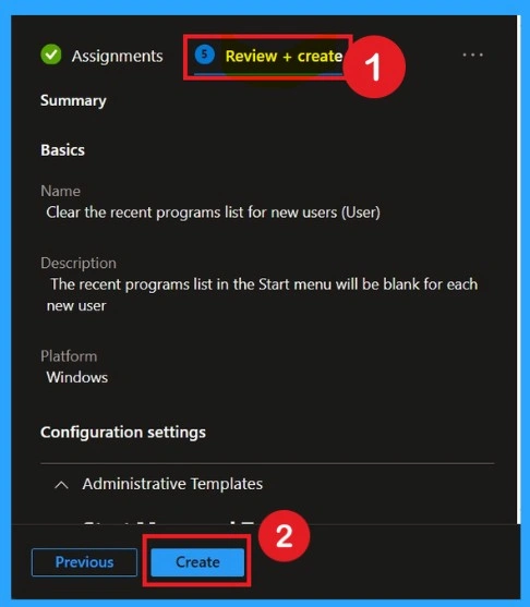Control Recent Programs Visibility for New Users using Intune Policy 8 Control Recent Programs Visibility for New Users using Intune Policy -Fig.8