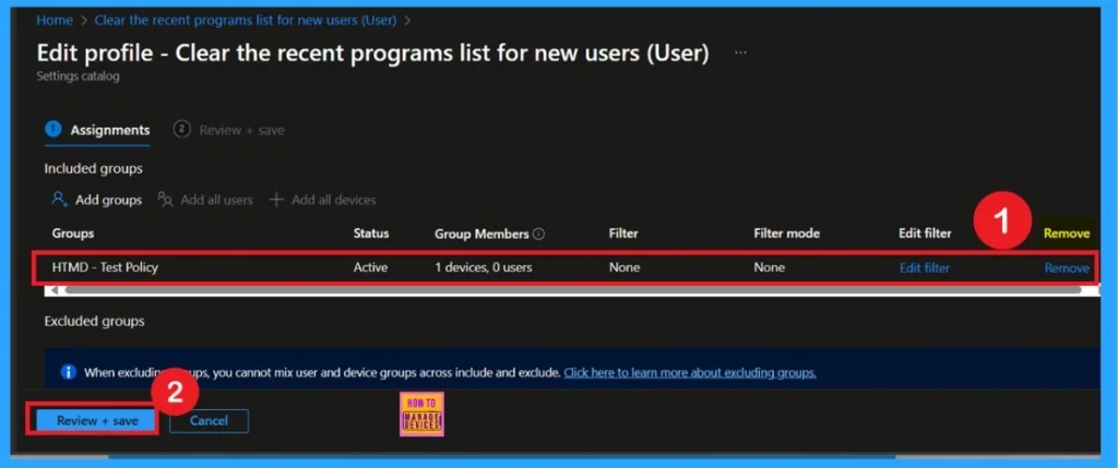 Control Recent Programs Visibility for New Users using Intune Policy 11 Control Recent Programs Visibility for New Users using Intune Policy -Fig.11