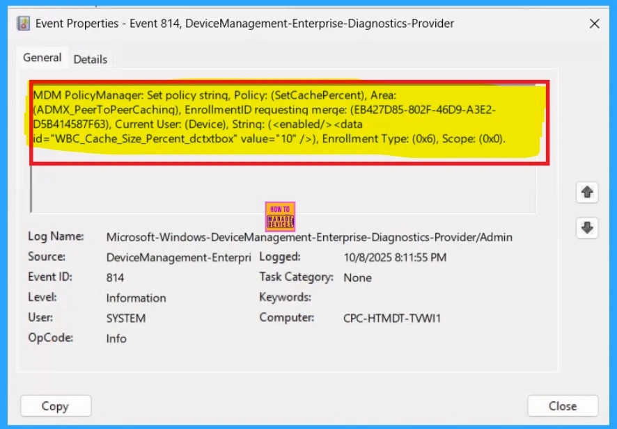 Configure Percentage of Disk Space used for Client Computer Cache using Intune Policy 10 Configure Percentage of Disk Space used for Client Computer Cache using Intune Policy- Fig.10