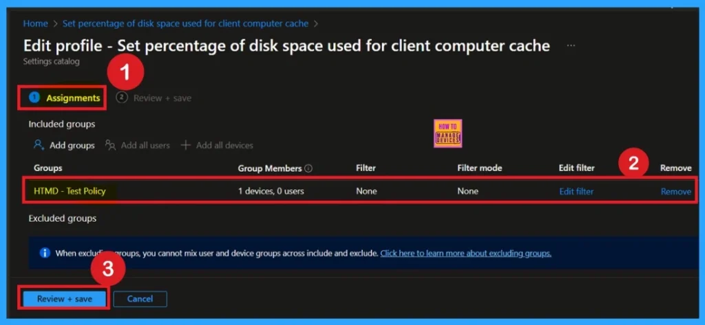 Configure Percentage of Disk Space used for Client Computer Cache using Intune Policy 11 Configure Percentage of Disk Space used for Client Computer Cache using Intune Policy- Fig.11