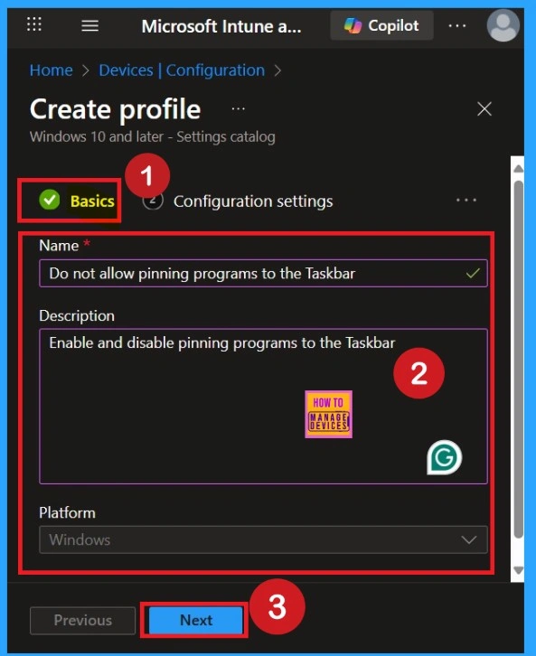 Configure Pinning Programs to the Taskbar using Intune Policy - Fig.2