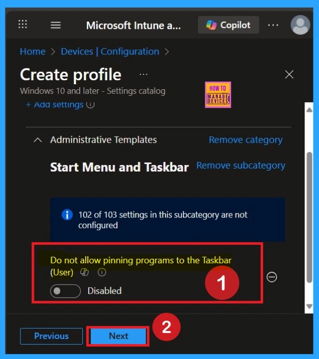 Configure Pinning Programs to the Taskbar using Intune Policy - Fig.4