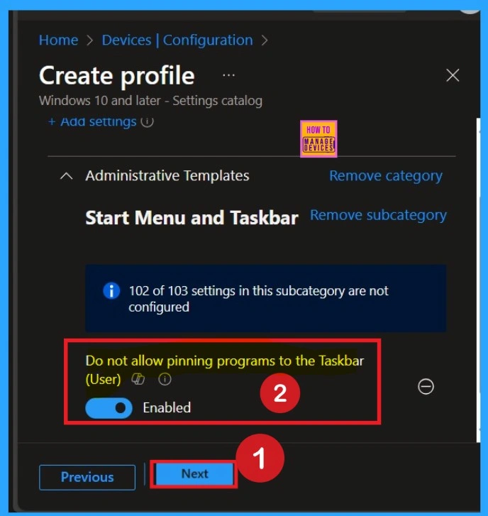 Configure Pinning Programs to the Taskbar using Intune Policy - Fig.5