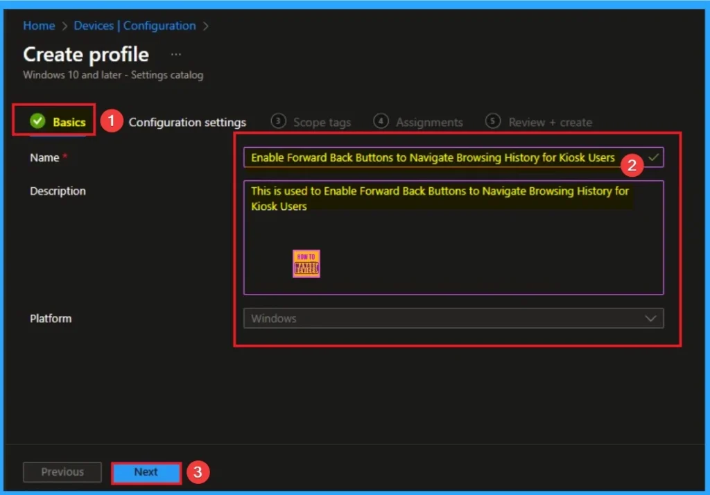Enable Forward Back Buttons to Navigate Browsing History for Kiosk Users using Intune 3 Enable Forward Back Buttons to Navigate Browsing History for Kiosk Users using Intune - Fig.3