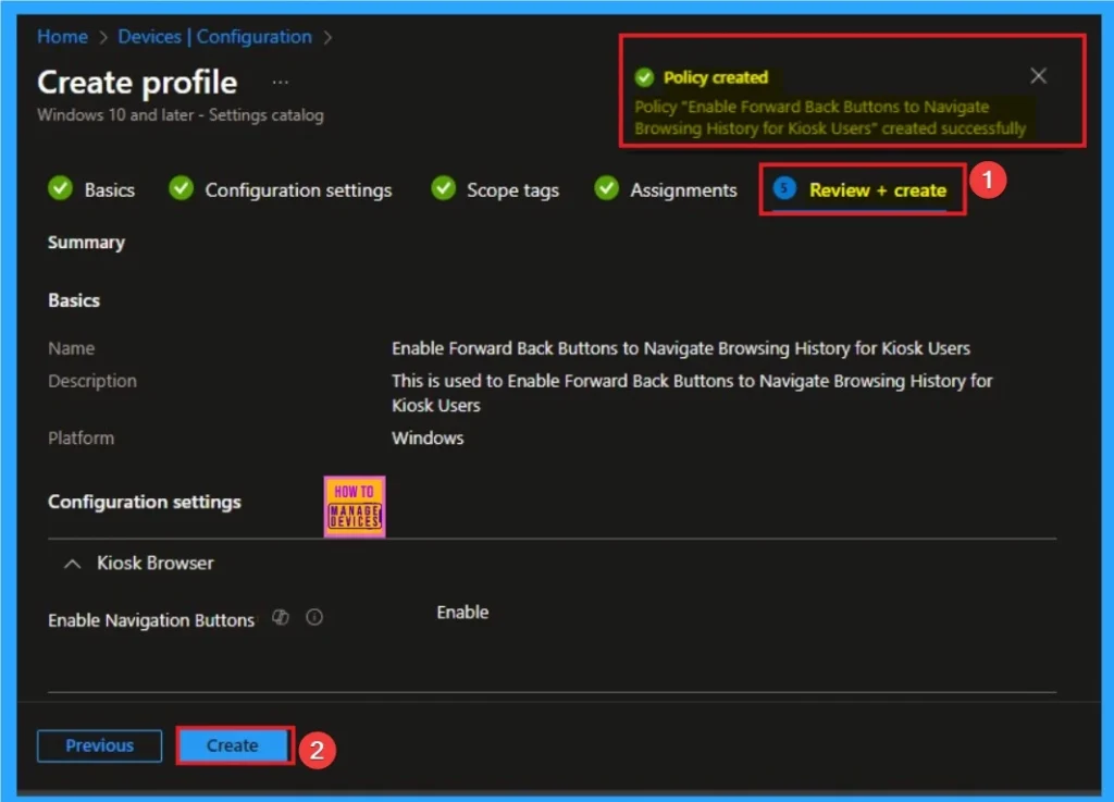 Enable Forward Back Buttons to Navigate Browsing History for Kiosk Users using Intune 9 Enable Forward Back Buttons to Navigate Browsing History for Kiosk Users using Intune - Fig.9