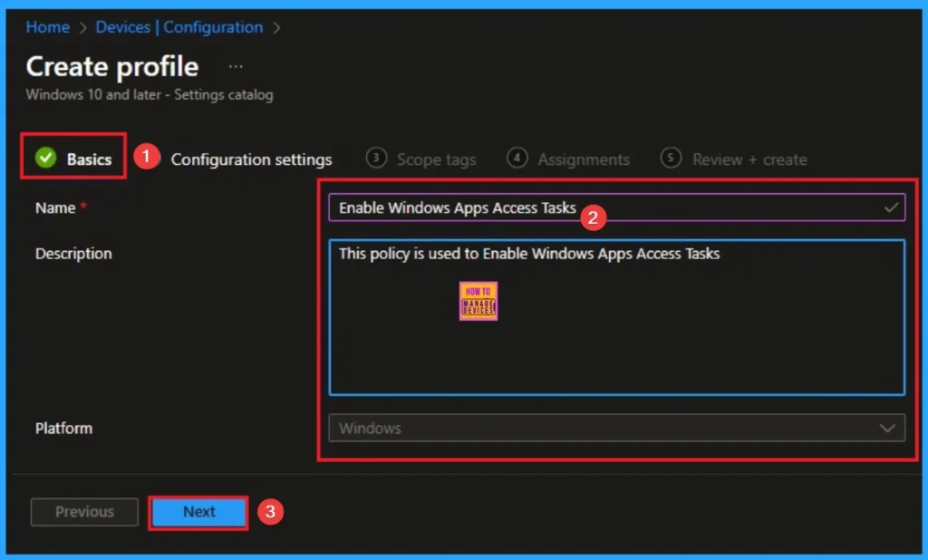 Enable Windows Apps Access Tasks to Prioritizing Security and Privacy using Intune 3 Enable Windows Apps Access Tasks to Prioritizing Security and Privacy using Intune - Fig.3
