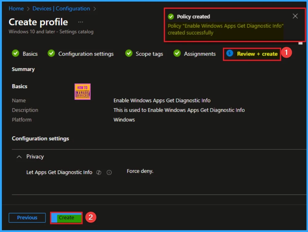 Enable Windows Apps Get Diagnostic Info to Maintaining Security and Integrity using Intune 8 Enable Windows Apps Get Diagnostic Info to Maintaining Security and Integrity using Intune - Fig.8