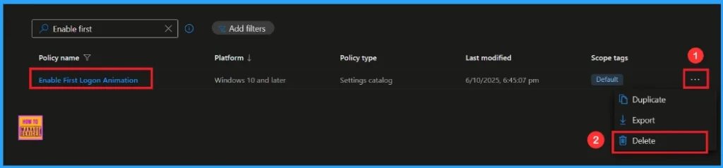 Enable or Disable the First Sign in Animation Policy on Windows11 to Skip Setup Prompts using Intune 12 Enable or Disable the First Sign in Animation Policy on Windows 11 to Skip Setup Prompts using Intune - Fig.12