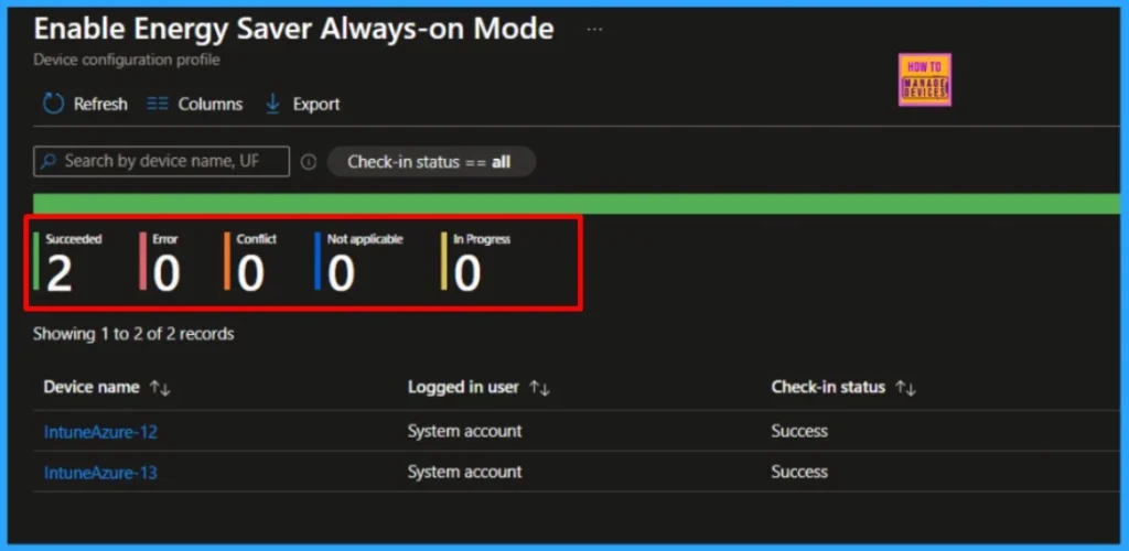 How to Enable or Disable Energy Saver Always-on Mode in Intune Settings Catalog 10 How to Enable or Disable Energy Saver Always-on Mode in Intune Settings Catalog. Fig-10