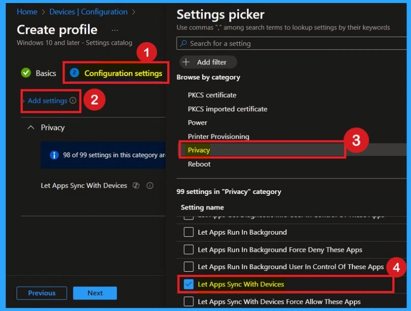 Force to Deny Apps Sync with Devices Policy for Windows using Intune 3 Force to Deny Apps Sync with Devices Policy for Windows using Intune -Fig.3