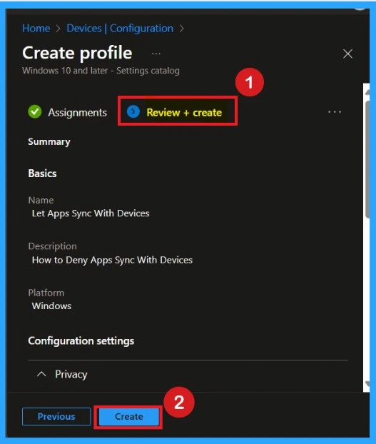 Force to Deny Apps Sync with Devices Policy for Windows using Intune 8 Force to Deny Apps Sync with Devices Policy for Windows using Intune -Fig.8