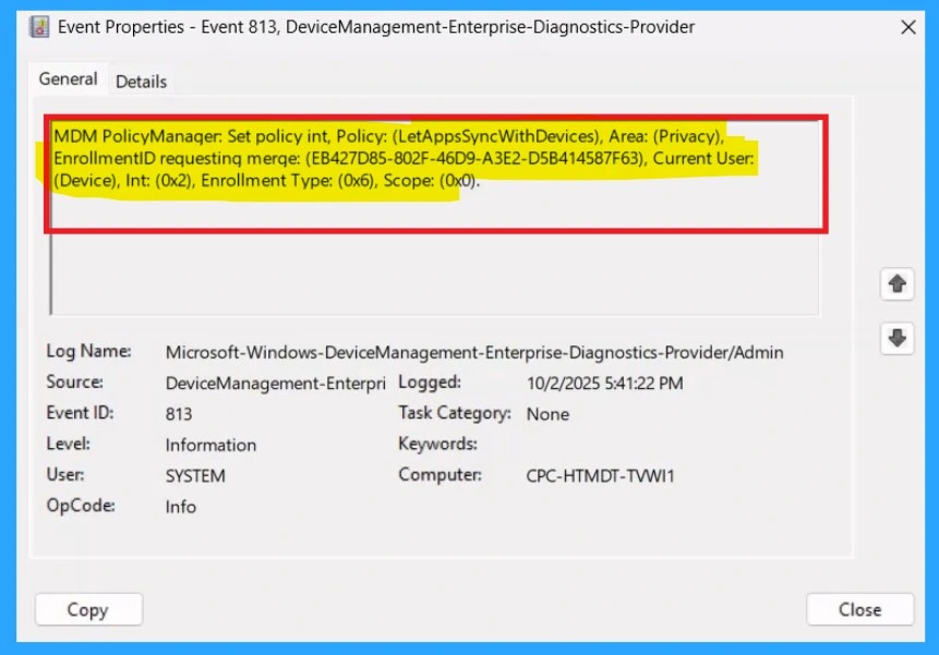 Force to Deny Apps Sync with Devices Policy for Windows using Intune 10 Force to Deny Apps Sync with Devices Policy for Windows using Intune -Fig.10