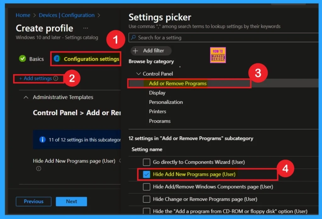 Enhance Security by Removing the Add New Programs Option using Intune Policy - Fig.3