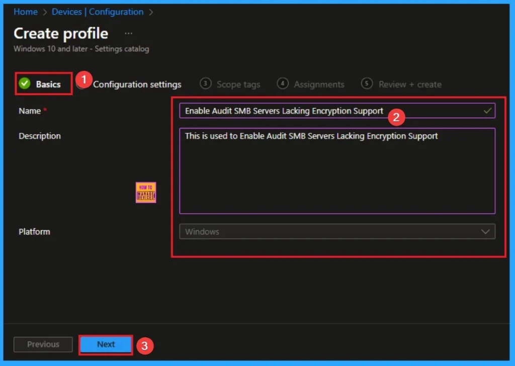 How to Enable Audit SMB Servers Lacking Encryption Support using Intune 3 How to Enable Audit SMB Servers Lacking Encryption Support using Intune - Fig.3