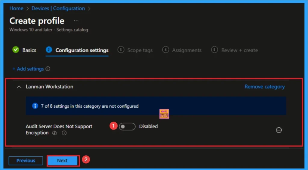 How to Enable Audit SMB Servers Lacking Encryption Support using Intune 5 How to Enable Audit SMB Servers Lacking Encryption Support using Intune - Fig.5