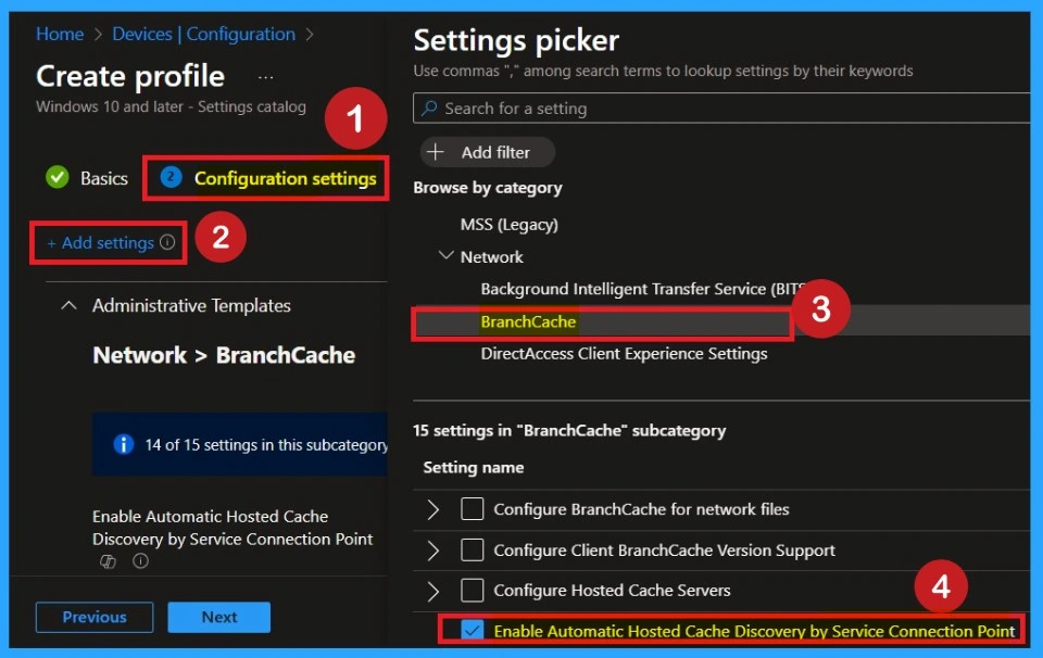 How to Enable Automatic Hosted Cache Discovery by Service Connection Point using Intune Policy 3 How to Enable Automatic Hosted Cache Discovery by Service Connection Point using Intune Policy-Fig.3