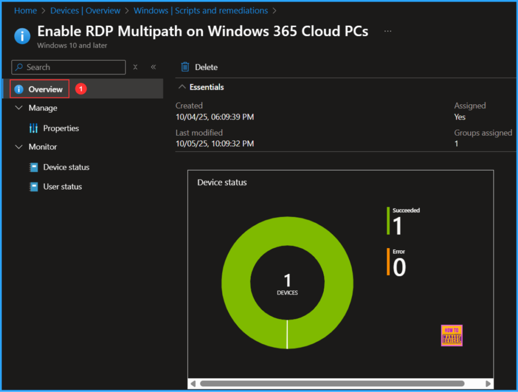 How to Enable RDP Multipath on Windows 365 Cloud PCs using Intune PowerShell Script 9 How to Enable RDP Multipath on Windows 365 Cloud PCs using Intune PowerShell Script. Fig. 9