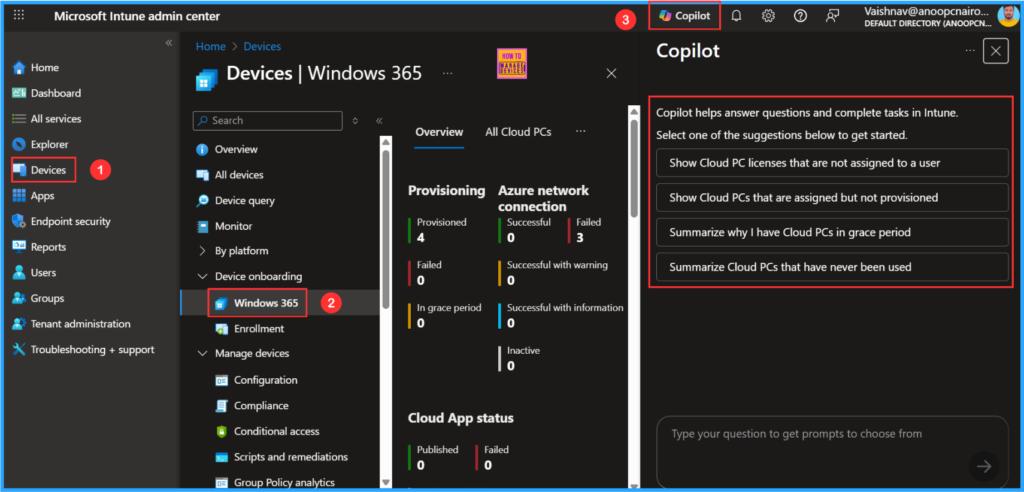 How to Enhance Windows365 AI-Enabled Endpoint Management using Copilot in Intune 5 How to Enhance Windows365 AI-Enabled Endpoint Management using Copilot in Intune. Fig. 5