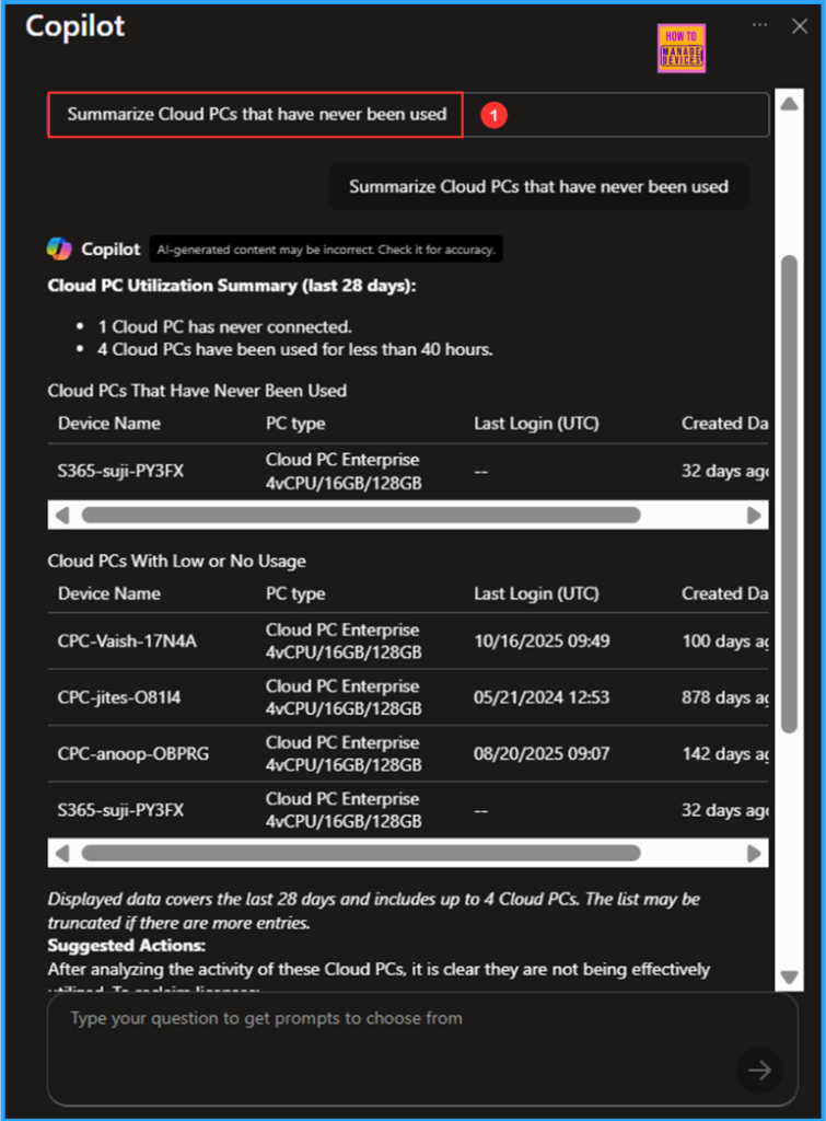 How to Enhance Windows365 AI-Enabled Endpoint Management using Copilot in Intune 6 How to Enhance Windows365 AI-Enabled Endpoint Management using Copilot in Intune. Fig. 6